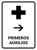 First Aid With Right Arrow White Spanish Portrait - Wall Sign