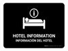 Hotel Information Black Bilingual Spanish Landscape - Wall Sign