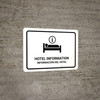Hotel Information White Bilingual Landscape - Wall Sign