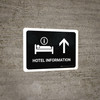 Hotel Information With Up Arrow Black Landscape - Wall Sign Hotel Information With Up Arrow Black Landscape - Wall Sign