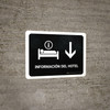 Hotel Information With Down Arrow Black Spanish Landscape - Wall Sign