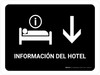 Hotel Information With Down Arrow Black Spanish Landscape - Wall Sign