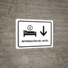 Hotel Information With Down Arrow White Spanish Landscape - Wall Sign