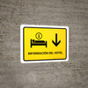 Hotel Information With Down Arrow Yellow Spanish Landscape - Wall Sign