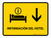 Hotel Information With Down Arrow Yellow Spanish Landscape - Wall Sign