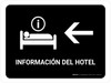 Hotel Information With Left Arrow Black Spanish Landscape - Wall Sign