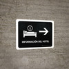 Hotel Information With Right Arrow Black Spanish Landscape - Wall Sign Hotel Information With Right Arrow Black Spanish Landscape - Wall Sign