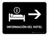 Hotel Information With Right Arrow Black Spanish Landscape - Wall Sign Hotel Information With Right Arrow Black Spanish Landscape - Wall Sign