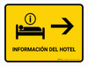 Hotel Information With Right Arrow Yellow Spanish Landscape - Wall Sign