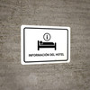 Hotel Information White Spanish Landscape - Wall Sign Hotel Information White Spanish Landscape - Wall Sign