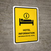 Hotel Information Yellow Bilingual Spanish Portrait - Wall Sign