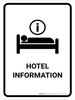 Hotel Information White Portrait - Wall Sign