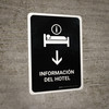 Hotel Information With Down Arrow Black Spanish Portrait - Wall Sign Hotel Information With Down Arrow Black Spanish Portrait - Wall Sign
