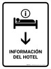 Hotel Information With Down Arrow White Spanish Portrait - Wall Sign Hotel Information With Down Arrow White Spanish Portrait - Wall Sign