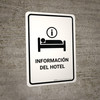Hotel Information White Spanish Portrait - Wall Sign Hotel Information White Spanish Portrait - Wall Sign