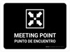Meeting Point Black Bilingual Spanish Landscape - Wall Sign