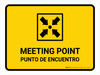 Meeting Point Yellow Bilingual Spanish Landscape - Wall Sign