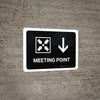 Meeting Point With Down Arrow Black Landscape - Wall Sign