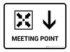 Meeting Point With Down Arrow White Landscape - Wall Sign