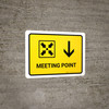 Meeting Point With Down Arrow Yellow Landscape - Wall Sign