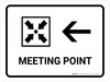 Meeting Point With Left Arrow White Landscape - Wall Sign