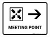 Meeting Point With Right Arrow White Landscape - Wall Sign Meeting Point With Right Arrow White Landscape - Wall Sign