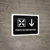 Meeting Point With Down Arrow Black Spanish Landscape - Wall Sign Meeting Point With Down Arrow Black Spanish Landscape - Wall Sign