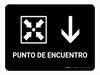 Meeting Point With Down Arrow Black Spanish Landscape - Wall Sign Meeting Point With Down Arrow Black Spanish Landscape - Wall Sign