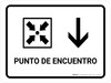 Meeting Point With Down Arrow White Spanish Landscape - Wall Sign