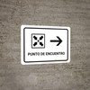 Meeting Point With Right Arrow White Spanish Landscape - Wall Sign