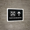 Meeting Point With Up Arrow Black Spanish Landscape - Wall Sign