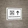 Meeting Point With Up Arrow White Spanish Landscape - Wall Sign