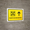Meeting Point With Up Arrow Yellow Spanish Landscape - Wall Sign