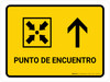 Meeting Point With Up Arrow Yellow Spanish Landscape - Wall Sign