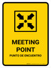Meeting Point Yellow Bilingual Spanish Portrait - Wall Sign