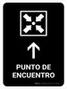 Meeting Point With Up Arrow Black Spanish Portrait - Wall Sign