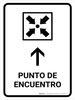 Meeting Point With Up Arrow White Spanish Portrait - Wall Sign Meeting Point With Up Arrow White Spanish Portrait - Wall Sign