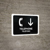 Telephone With Down Arrow Black Bilingual Spanish Landscape - Wall Sign