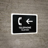 Telephone With Left Arrow Black Bilingual Spanish Landscape - Wall Sign