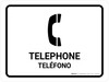 Telephone White Bilingual Spanish Landscape - Wall Sign Telephone White Bilingual Spanish Landscape - Wall Sign