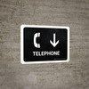Telephone With Down Arrow Black Landscape - Wall Sign