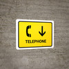 Telephone With Down Arrow Yellow Landscape - Wall Sign Telephone With Down Arrow Yellow Landscape - Wall Sign