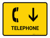 Telephone With Down Arrow Yellow Landscape - Wall Sign Telephone With Down Arrow Yellow Landscape - Wall Sign