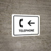 Telephone With Left Arrow White Landscape - Wall Sign Telephone With Left Arrow White Landscape - Wall Sign