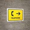 Telephone With Right Arrow Yellow Landscape - Wall Sign