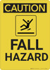 Caution: Fall Hazard Vertical - Wall Sign