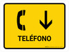 Telephone With Down Arrow Yellow Spanish Landscape - Wall Sign