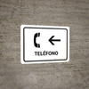 Telephone With Left Arrow White Spanish Landscape - Wall Sign