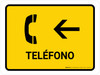 Telephone With Left Arrow Yellow Spanish Landscape - Wall Sign