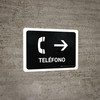 Telephone With Right Arrow Black Spanish Landscape - Wall Sign